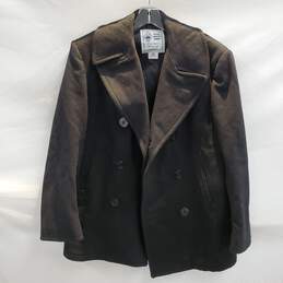 Quarterdeck Collection Black Wool US Navy Overcoat Men's Size 38R