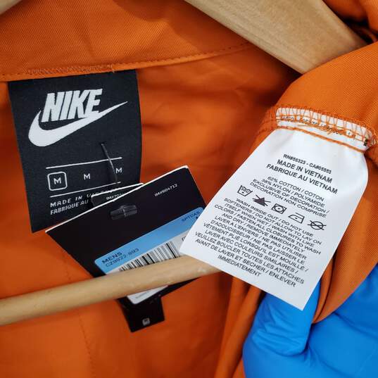 Mn Nike Orange Wind Breaker Jacket Standard Fit Sz Medium image number 3