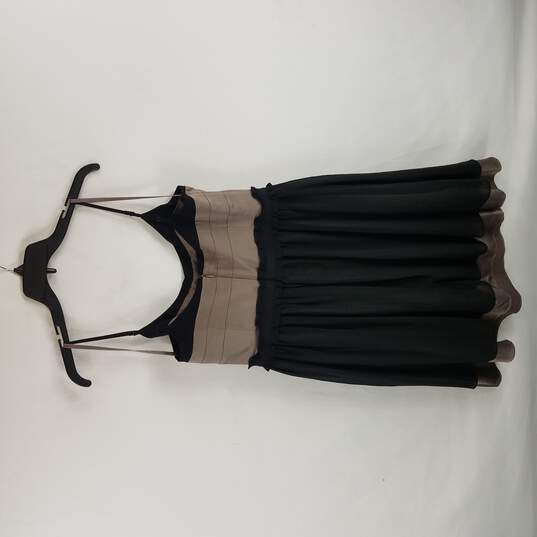 BCBGeneration Women Brown Black Sleeveless Dress L 12 NWT image number 2