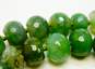 Lucas Lameth 925 Dyed Green Agate Faceted Graduated Beaded Statement Necklace 144.1g image number 2