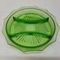 Vintage Green Glass Dish with Dividers image number 1
