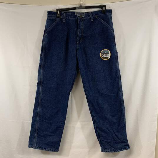 Men's Medium Wash Wrangler Fleece-Lined Carpenter Jeans, Sz. 34x30 image number 1