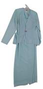 Womens Blue Long Sleeve 2 Piece Midi Jacket Dress Size 12 image number 1