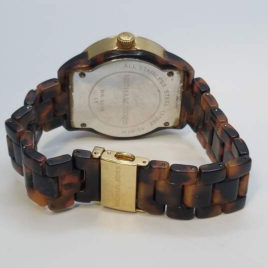 Michael Kors MK-5038 37mm Tortoise Design Analog Multi-Dial Watch 70.0g image number 7