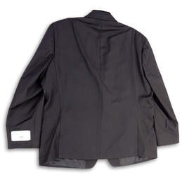 NWT Mens Black Pinstripe Long Sleeve Notch Lapel Two Button Blazer Size 52R alternative image