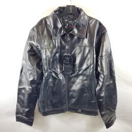 Emporio Collezione Men Black Faux Leather Jacket XL NWT