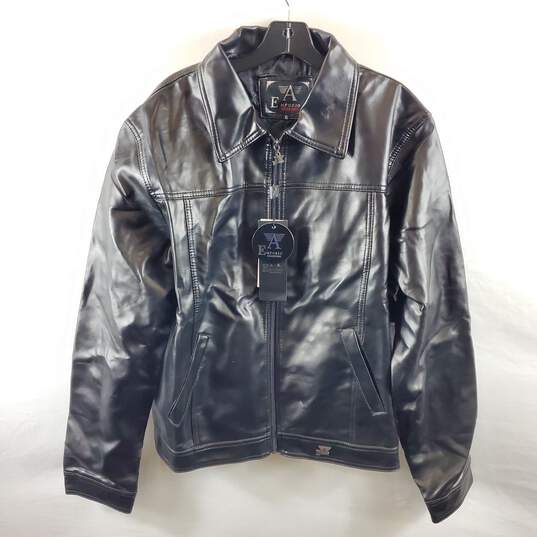 Emporio Collezione Men Black Faux Leather Jacket XL NWT image number 1
