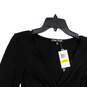 NWT Womens Black V-Neck Long Sleeve Pullover Mini Dress Size Medium image number 3