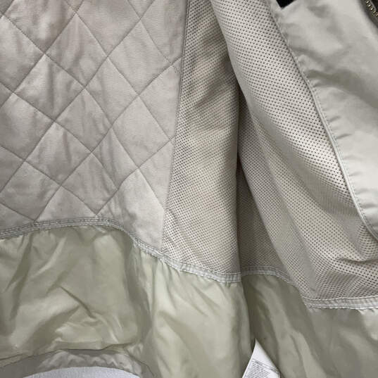 Mens Beige Mock Neck Long Sleeve Full Zip Softshell Military Jacket Size XL image number 4
