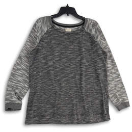 Womens Gray Space Dye Crew Neck Raglan Sleeve Pullover Sweatshirt Size XXL