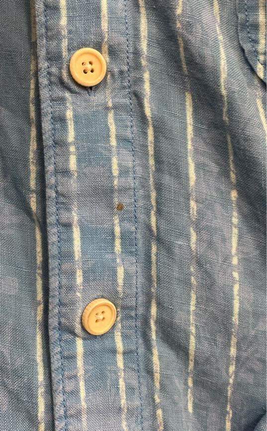 Tommy Bahama Men Blue Striped Button Up Shirt XL image number 5