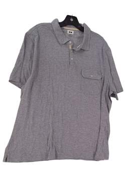 Mens Gray Short Sleeve Chest Pocket Collared Polo Shirt Size XXL