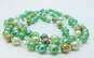 VNTG Mid Century Japan Green, Gold & Aurora Borealis Beaded Multi Strand Necklace image number 2