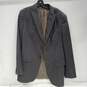 Men's Dark Gray Striped Wool Blend Suit Jacket Size 40L image number 1