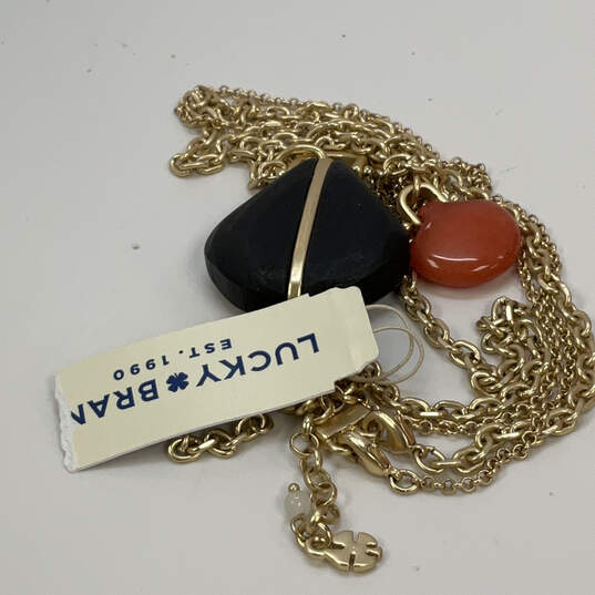 NWT Designer Lucky Brand Gold-Tone Adjustable Chin Stylish Pendant Necklace image number 4