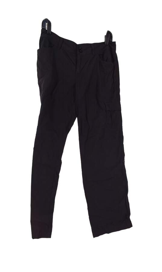 Womens Black Flat Front Straight Leg Pockets Casual Cargo Pants Size 8 image number 3