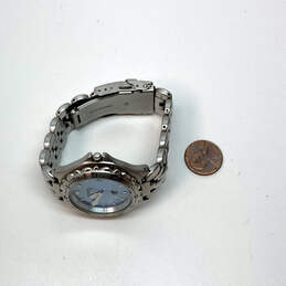 Designer Fossil Blue AM-3486 Silver-Tone Stainless Steel Quartz Wristwatch