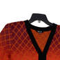 Womens Multicolor Geometric 3/4 Sleeve Side Slit Cardigan Sweater Size XL image number 1