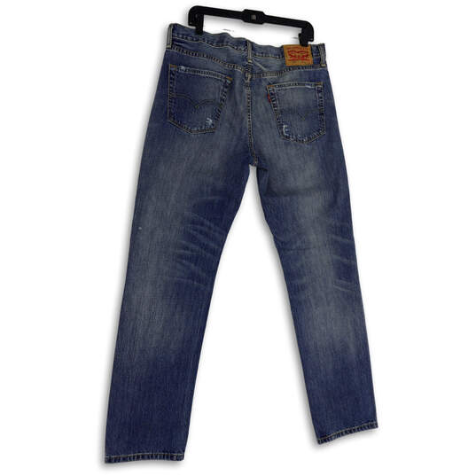 Mens 541 Blue Denim Medium Wash Pockets Distressed Tapered Jeans Size 34x34 image number 2