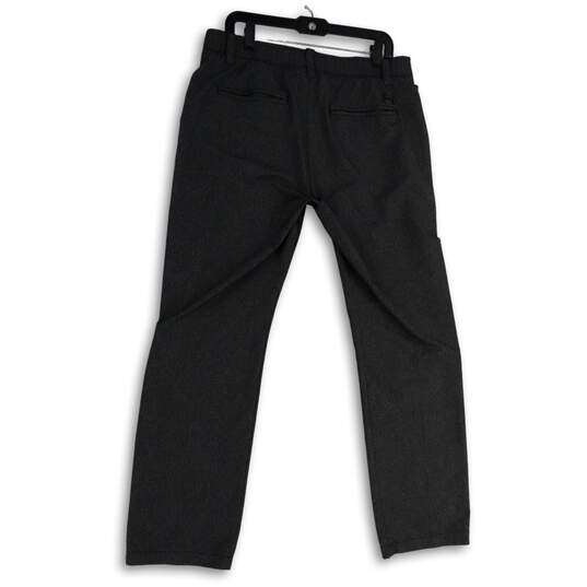 Mens Gray Flat Front Slash Pocket Classic Straight Leg Dress Pants Sz 36/32 image number 2