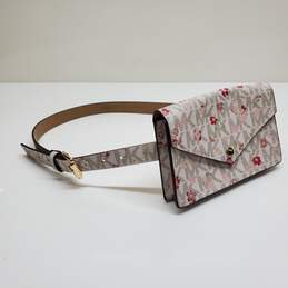 Michael Kors Signature Floral Pouch Waist Bag Belt Size L/XL NWT