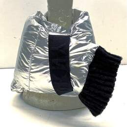DKNY Silver Puffer Scarf - Size One Size alternative image