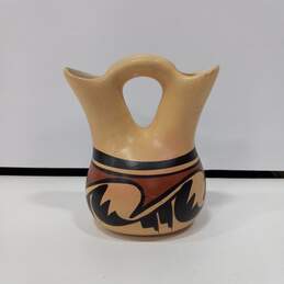 Decorative Native American Themed Pottery Vase