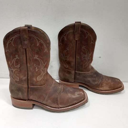 Double-H Men's Pull On Leather Western Style Boots Size 14 image number 4
