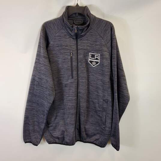 NHL Men Black LA Kings Gray Zip Up Sweater SZ XL image number 1