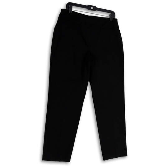 NWT Womens Black Flat Front Stretch Pockets Regular Fit Ankle Pants Size 12 image number 3
