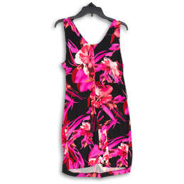 NWT Womens Purple Floral Sleeveless Scoop Neck Back Zip A-Line Dress Size 12 alternative image