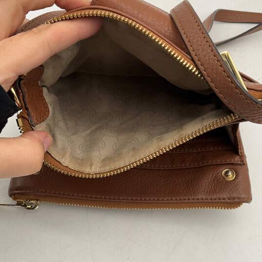NWT Michael Kors Womens Brown Leather Adjustable Strap Fulton Crossbody Bag image number 5