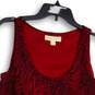 Womens Red Snake Print Sleeveless Scoop Neck Wide Strap Tank Top Size S image number 3
