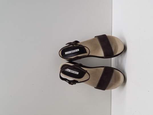 Via Spiga Black Ankle Strap Leather Wedge Platform Size 8.5 image number 6