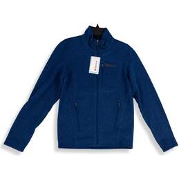 NWT Marmot Mens Drop Line Blue Fleece Mock Neck Long Sleeve Full Zip Jacket Sz S