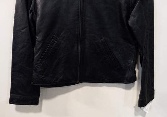 Evan Davies Leather Bomber Jacket Size 4 image number 11