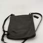 Coach Womens Gray Leather Inner Zipper Pocket Logo Charm Crossbody Bag image number 2