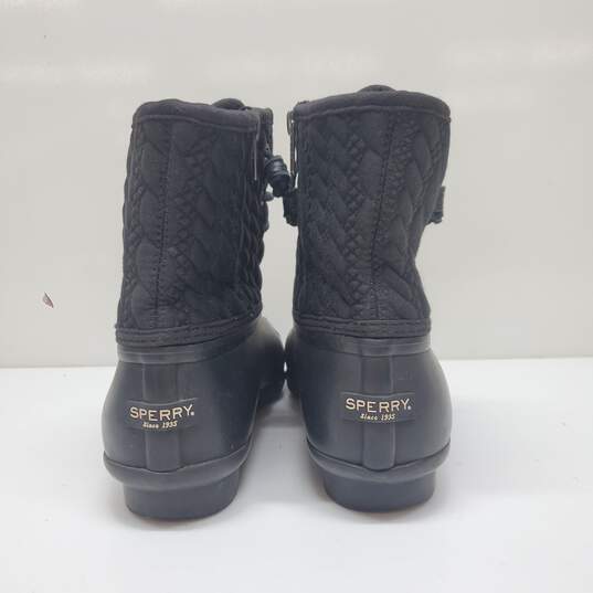 Sperry Saltwater Rope Duck Waterproof Rubber Boots in Black Women's Size 10 image number 5