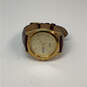 Designer Citizen Gold-Tone Brown Leather Strap Round Dial Analog Wristwatch image number 2