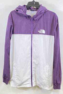 The North Face Womens Purple Long Sleeve Full-Zip Windbreaker Jacket Sz X-Large