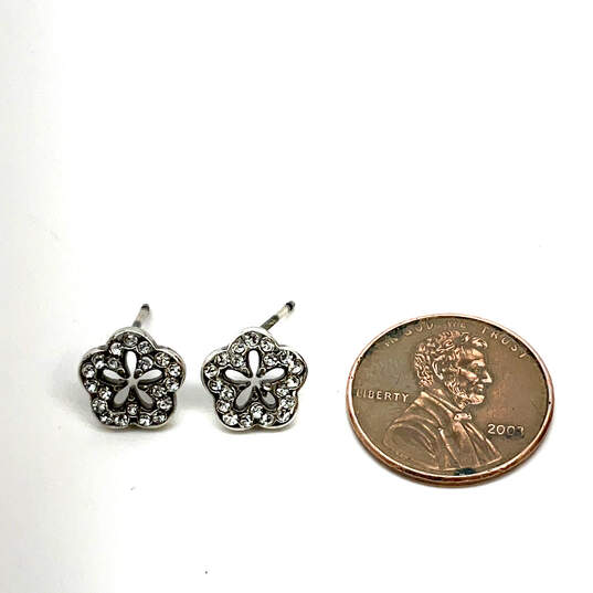 Designer Brighton Silver-Tone Mini Post Flower Shaped Stud Earrings image number 4