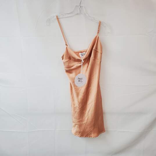 Princess Polly Peach Satin Mini Slip Dress WM Size 0 NWT image number 1