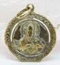 Vintage 12K Yellow Gold Jesus Sacred Heart Religious Medallion Pendant Charm 1.1g image number 1