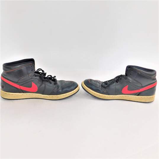 Jordan 1 Retro Mid Black Team Red Men's Shoe Size 11.5 image number 3