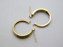 10K Yellow Gold 0.54 CTTW Diamond Hoop Earrings 4.5g alternative image