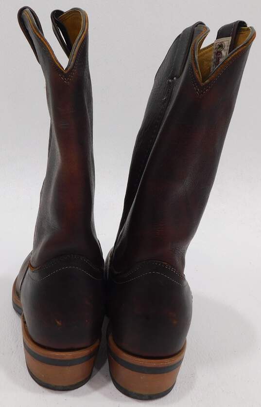 Chippewa Mens Brown Leather Cowboy Vibram Boots Size 11.5 image number 3