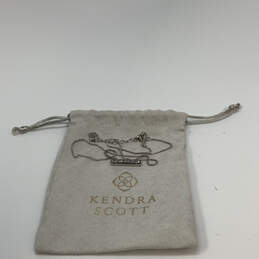 Designer Kendra Scott Silver-Tone Drusy Pendant Necklace w/ Bag