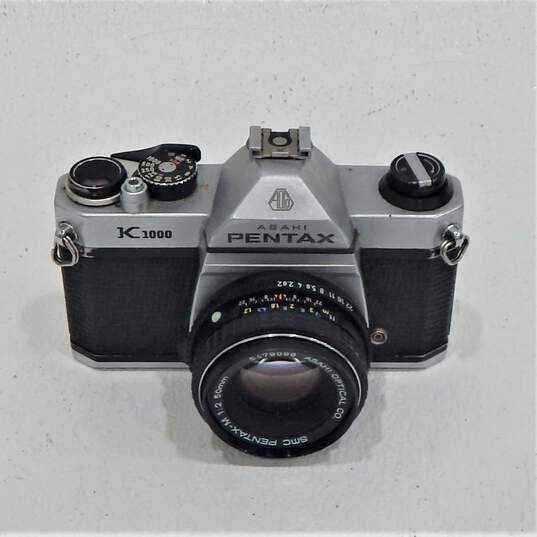 Asahi Pentax K1000 35mm Film Camera w/ 2 Extra Lens & Case image number 2