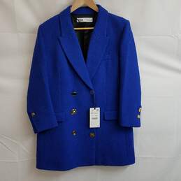 Zara Blue Textured Blazer Size XL