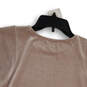 Womens Brown Velvet Short Sleeve Cropped Pullover Blouse Top Size XXS image number 4